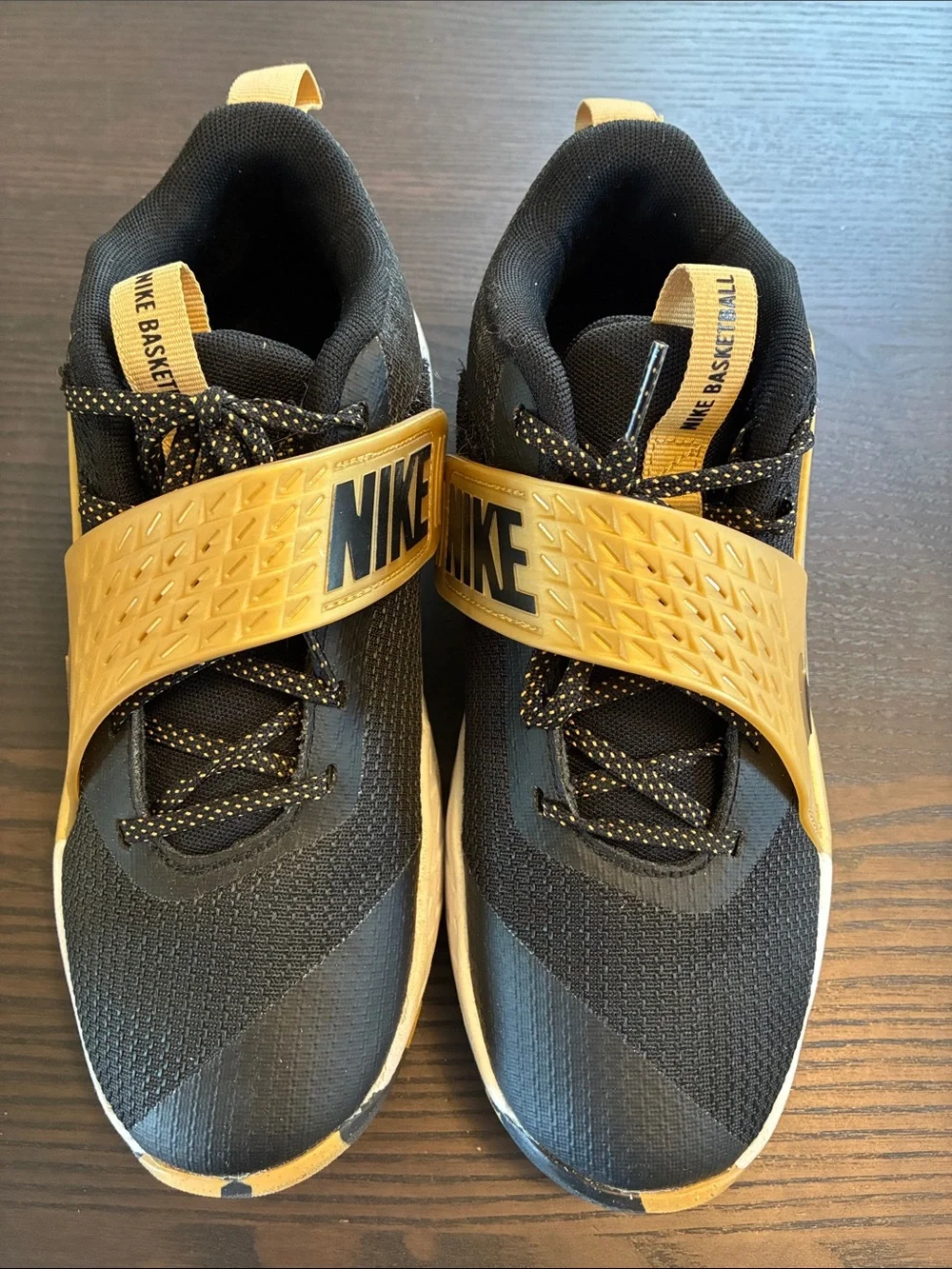 Nike Black and Gold Low-Top Basketball Shoes - Picture 2 of 10
